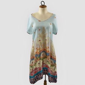 Vintage Johnny Was Floral Kaftan Tunic Swim Cover-up Dress Size XS